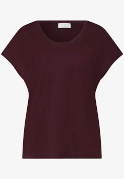 Shirt met overhangende schouders en V-hals