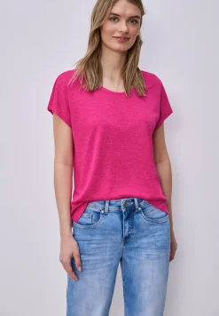 Shirt met overhangende schouders in linnenlook