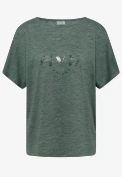 Shirt met overhangende schouders in linnenlook