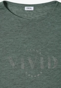 Shirt met overhangende schouders in linnenlook