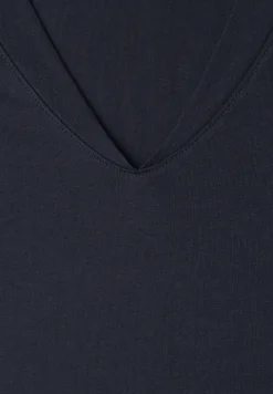 Shirt met overhangende schouders en V-hals