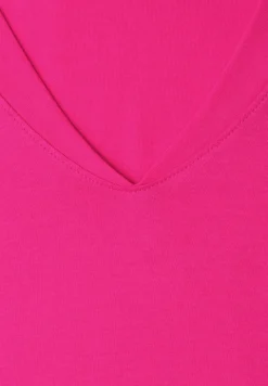 Shirt met overhangende schouders en V-hals