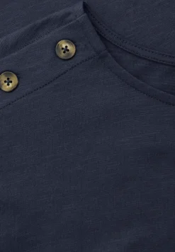 Shirt met overhangende schouder en knoopdetail