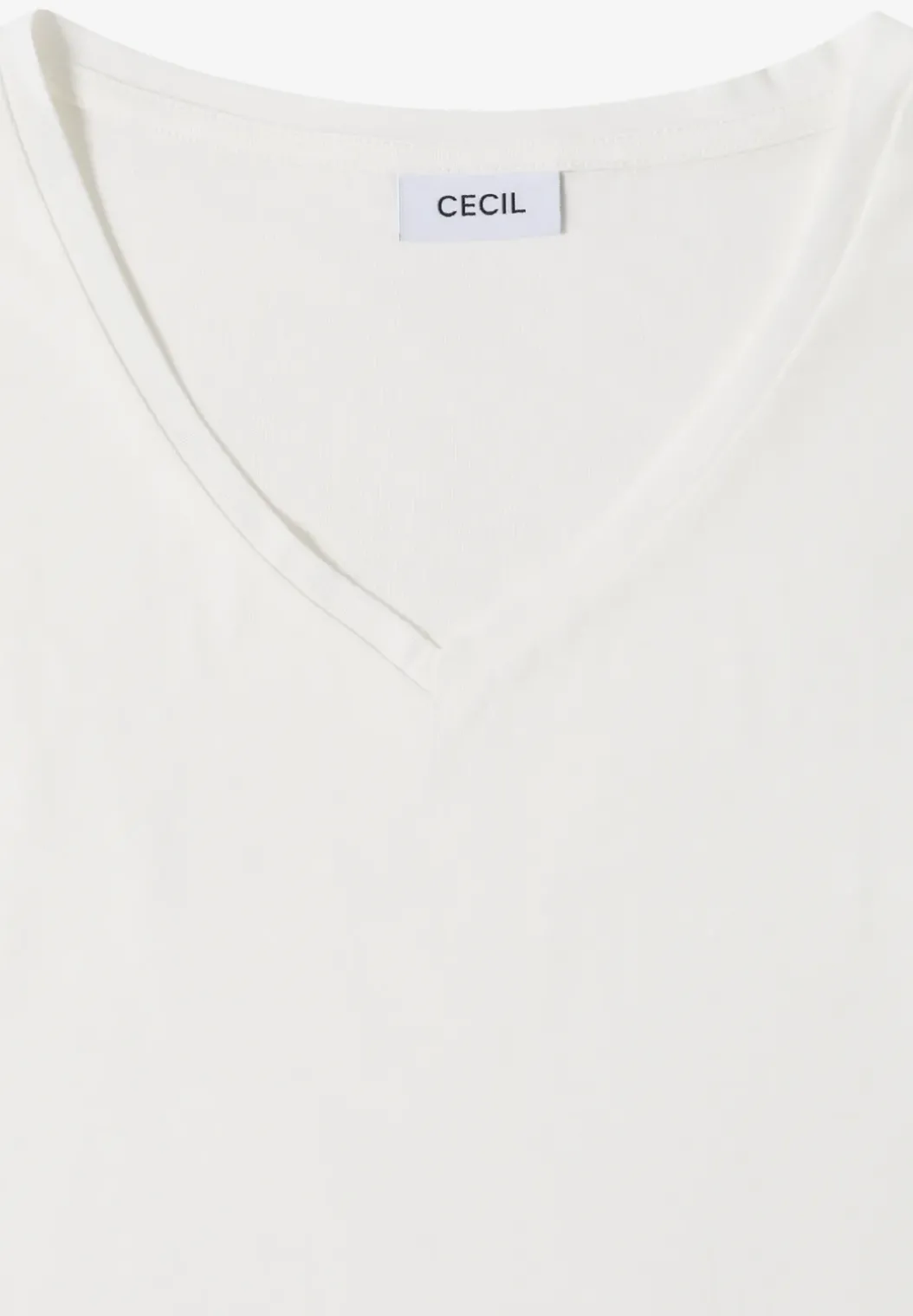 Shirt met overhangende schouders en V-hals
