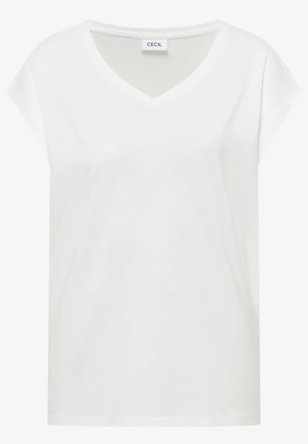Shirt met overhangende schouders en V-hals