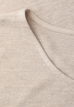 Shirt met overhangende schouders in linnenlook