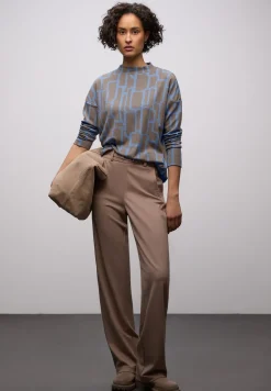 Shirt met print en trekkoord