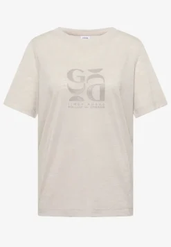 Shirt met print in linnenlook