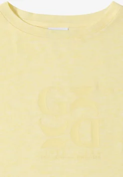 Shirt met print in linnenlook