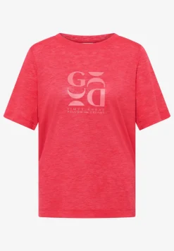 Shirt met print in linnenlook