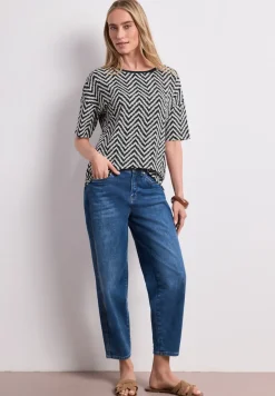 Shirt met ronde hals en all-over print