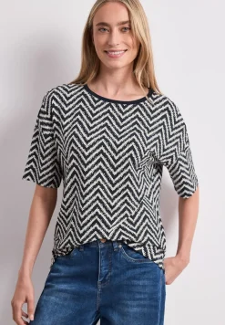 Shirt met ronde hals en all-over print