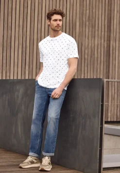 Shirt met ronde hals en all-over print