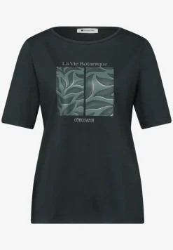 Shirt met ronde hals en artwork van bladeren