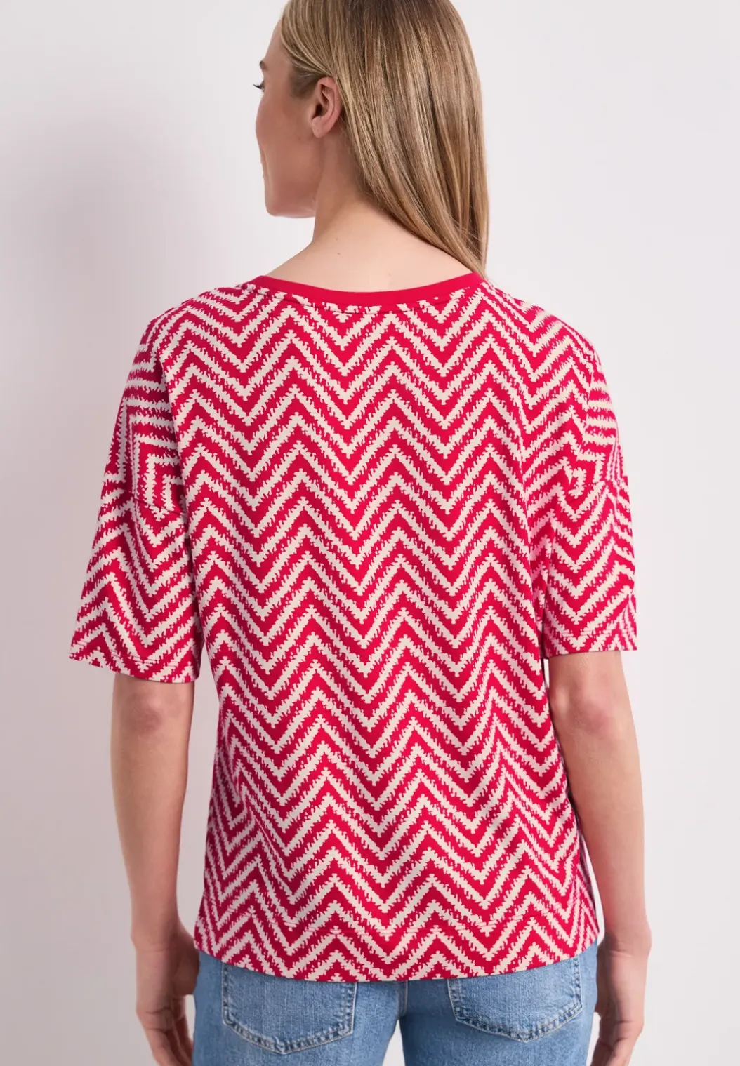 Shirt met ronde hals en all-over print