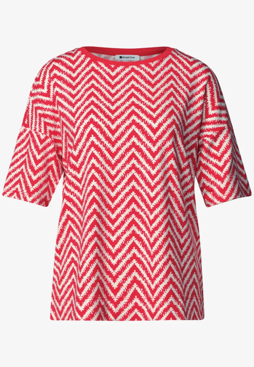 Shirt met ronde hals en all-over print