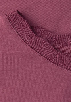 Shirt met ronde hals en decoratieve tape