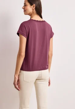 Shirt met ronde hals en decoratieve tape