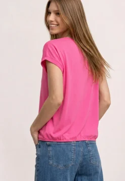 Shirt met ronde hals en decoratieve tape