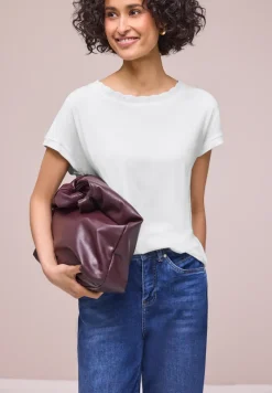 Shirt met ronde hals en decoratieve tape