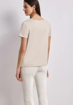 Shirt met ronde hals en foliedruk