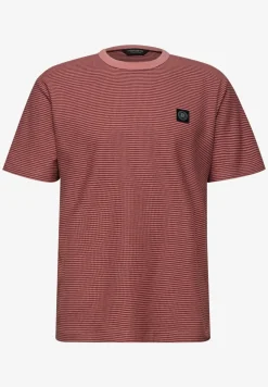 Shirt met ronde hals en fijne strepen
