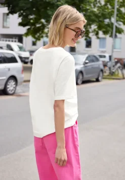 Shirt met ronde hals en gehaakte zak
