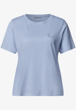 Shirt met ronde hals en geborduurd detail