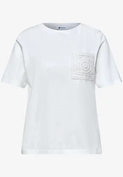 Shirt met ronde hals en gehaakte zak
