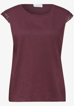 Shirt met ronde hals en gehaakte mouwen