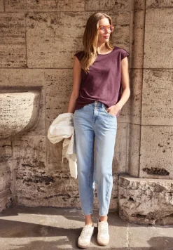 Shirt met ronde hals en gehaakte mouwen