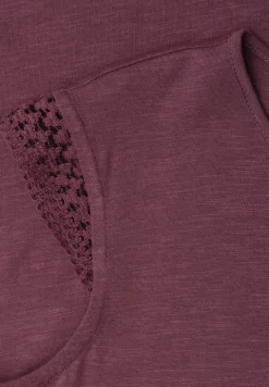 Shirt met ronde hals en gehaakte mouwen