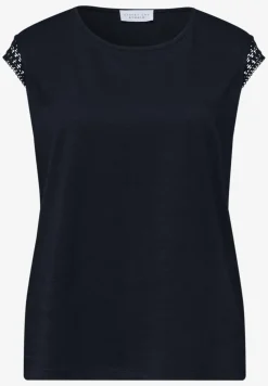 Shirt met ronde hals en gehaakte mouwen