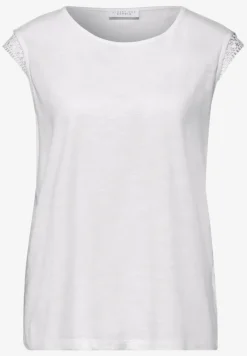 Shirt met ronde hals en gehaakte mouwen