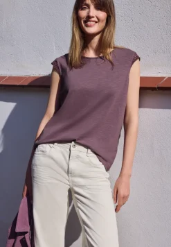 Shirt met ronde hals en gehaakte mouwen