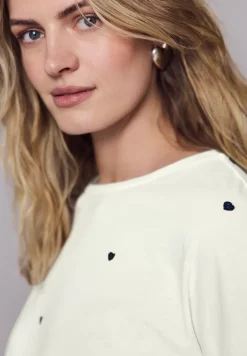 Shirt met ronde hals en hartjesprint