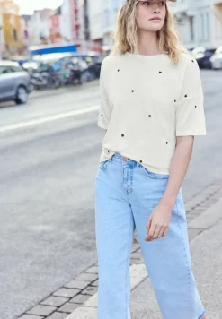 Shirt met ronde hals en hartjesprint