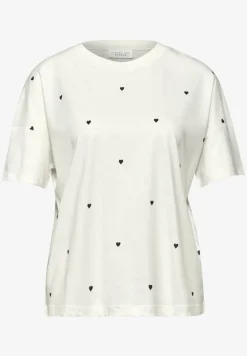 Shirt met ronde hals en hartjesprint