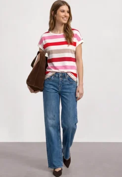 Shirt met ronde hals en knoopdetails