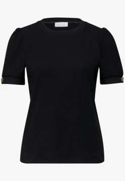 Shirt met ronde hals en knoopdetail