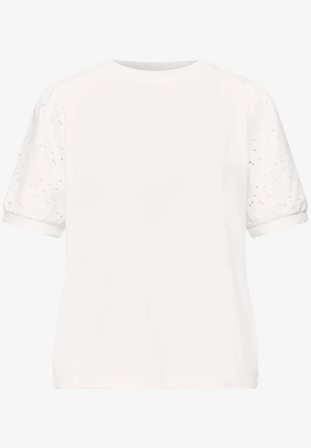 Shirt met ronde hals en kanten mouwen