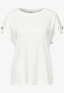 Shirt met ronde hals en knoopdetails