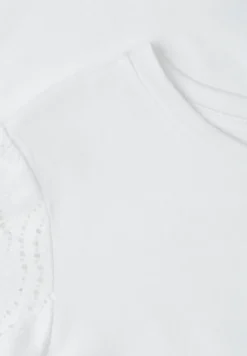 Shirt met ronde hals en kanten mouwen