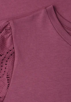 Shirt met ronde hals en kanten mouwen