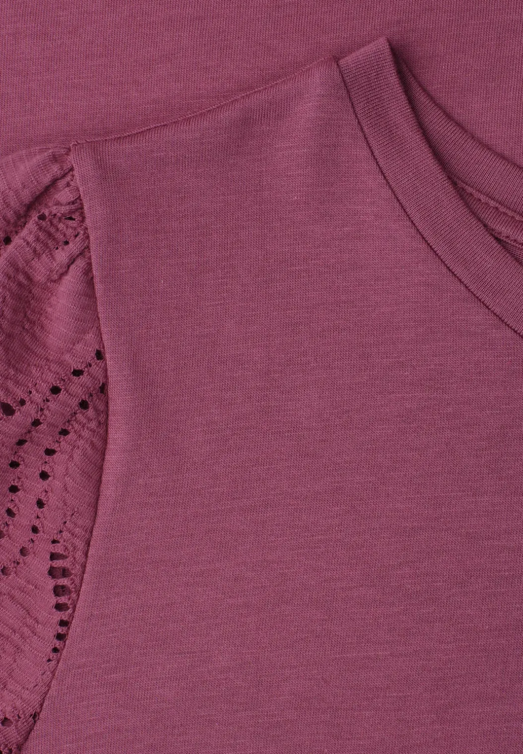 Shirt met ronde hals en kanten mouwen
