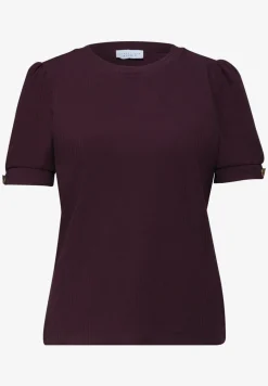 Shirt met ronde hals en knoopdetail