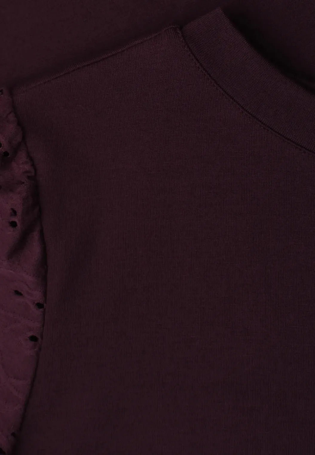 Shirt met ronde hals en kanten mouwen