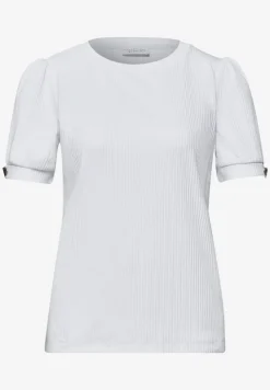 Shirt met ronde hals en knoopdetail