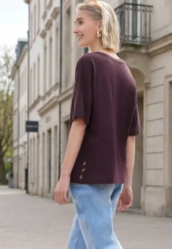 Shirt met ronde hals en knopen