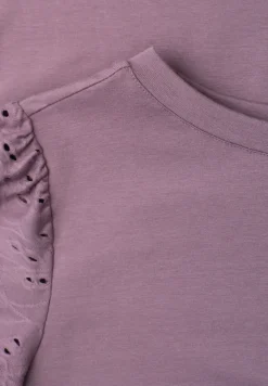 Shirt met ronde hals en kanten mouwen